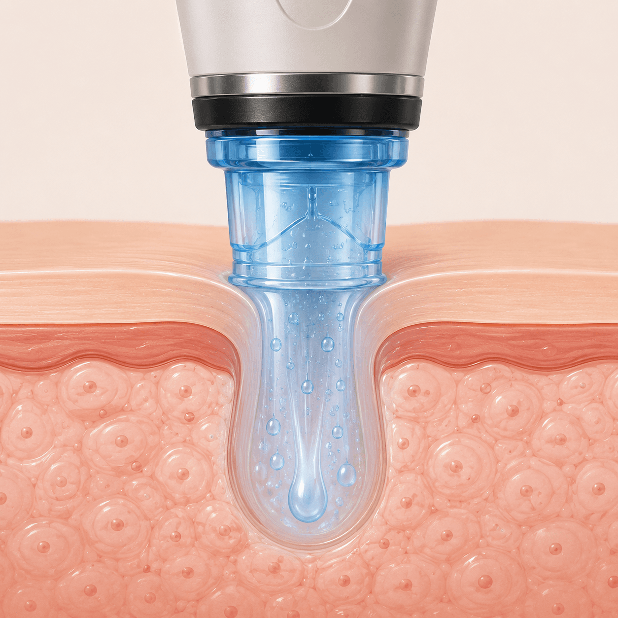 Illustrated demonstration of HydraFacial step 4: Boost