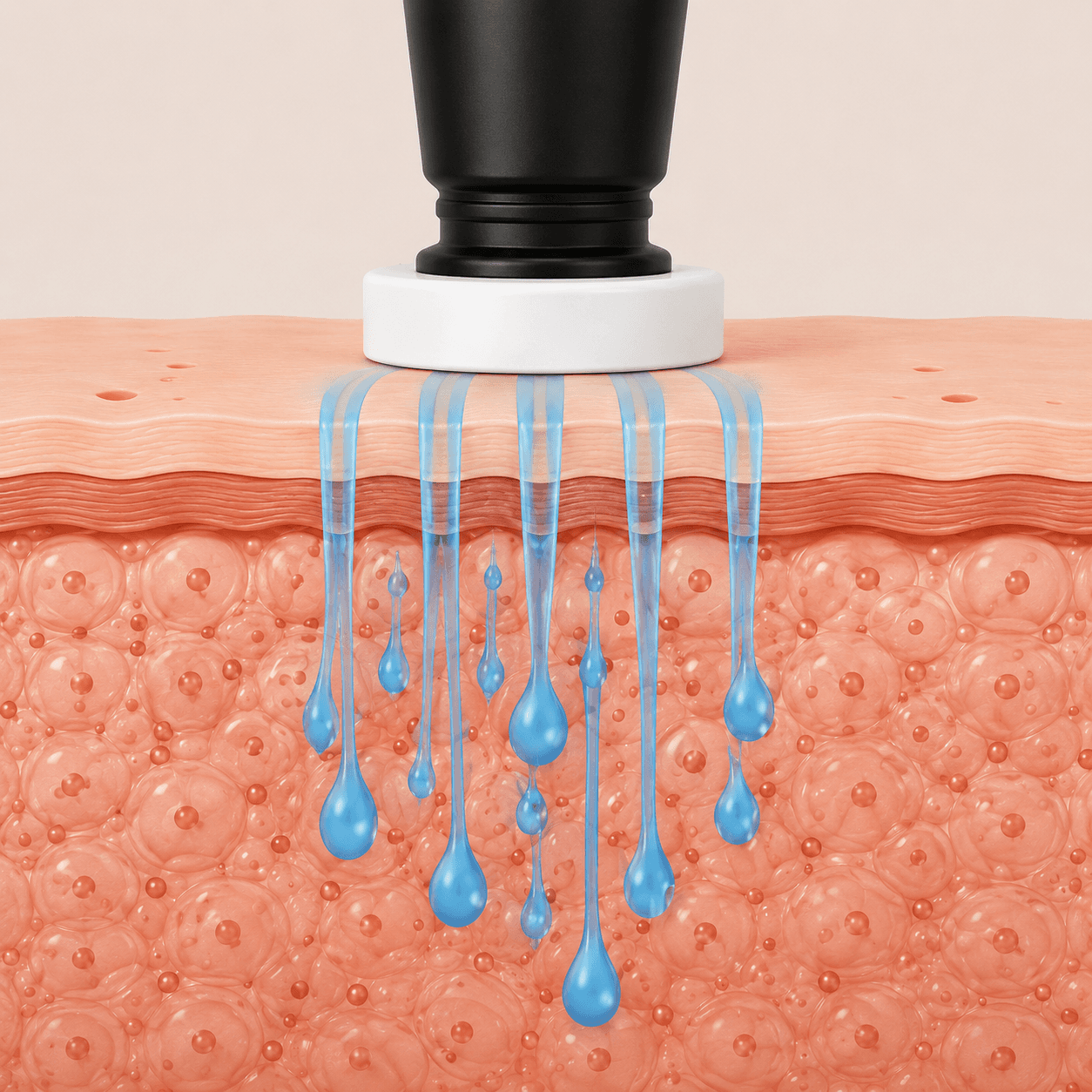 Illustrated demonstration of Procell Microchanneling step 3: Stem Cell Serum Infusion